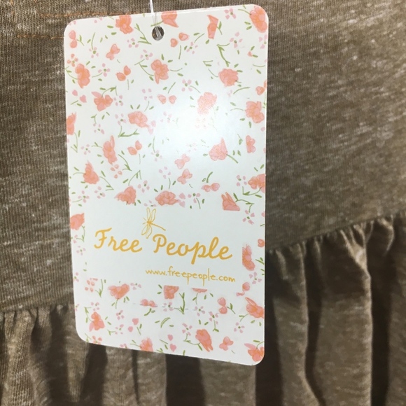 FREE PEOPLE Brown Tee Top Size L - Picture 5 of 6